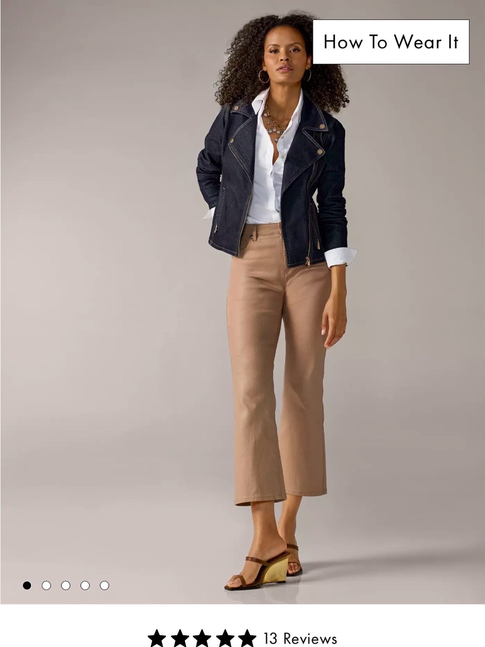 Boston Proper Tan Cropped Wide-Leg Pants